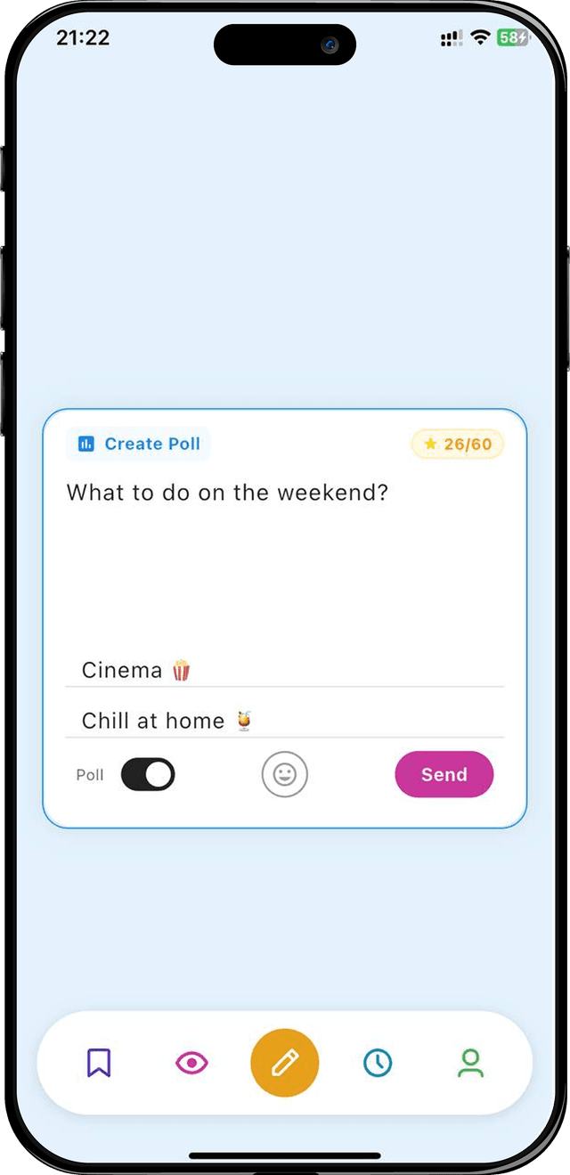 Unsaid App Screenshot - Creating polls