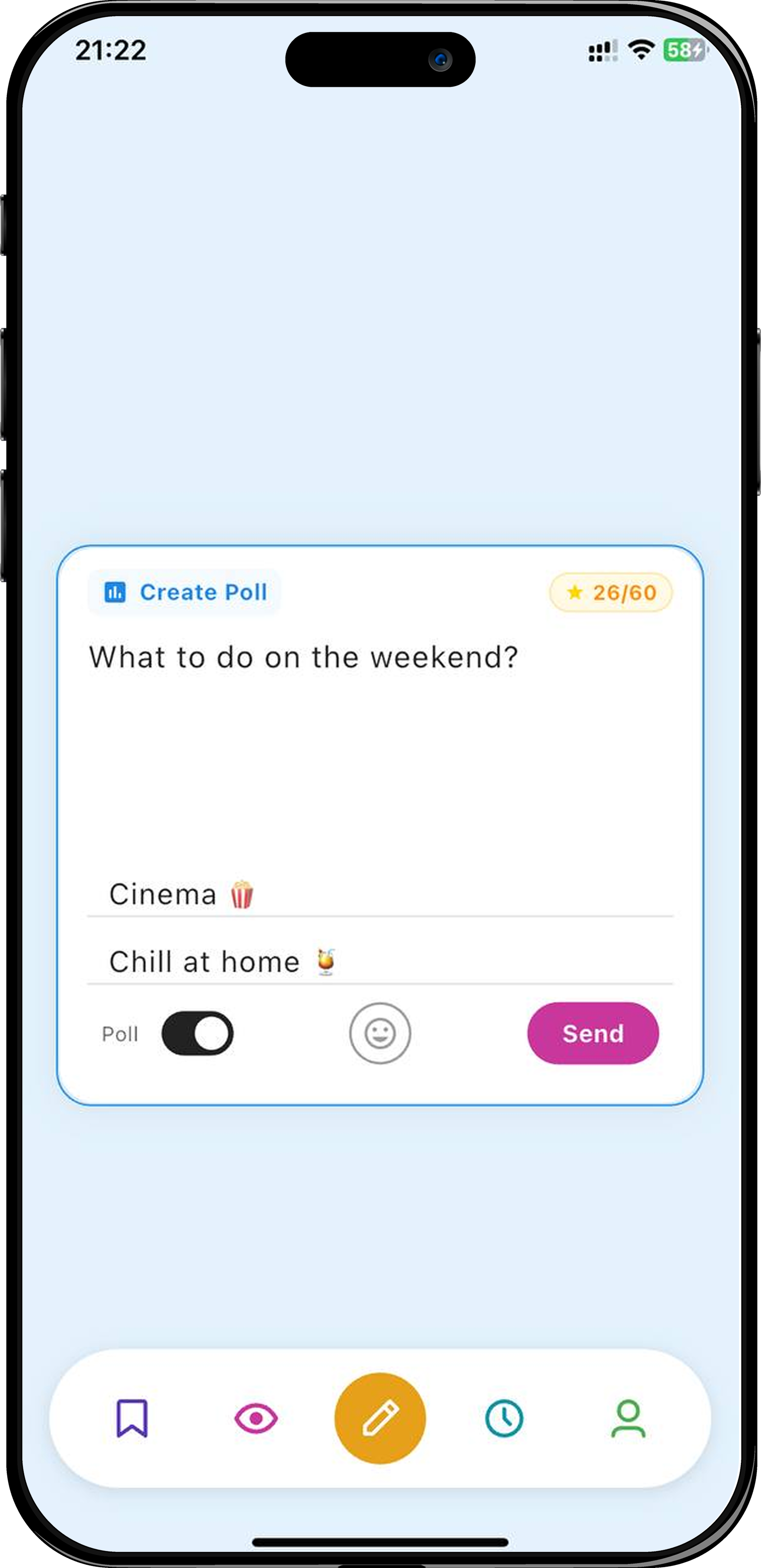 Unsaid App Screenshot - Creating polls